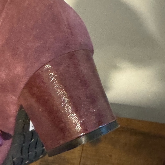 ❤️🔥❤️🔥 Thierry Rabotin Narrow Stamped Purple Suede Slip On Heeled Shoes - Picture 10 of 10